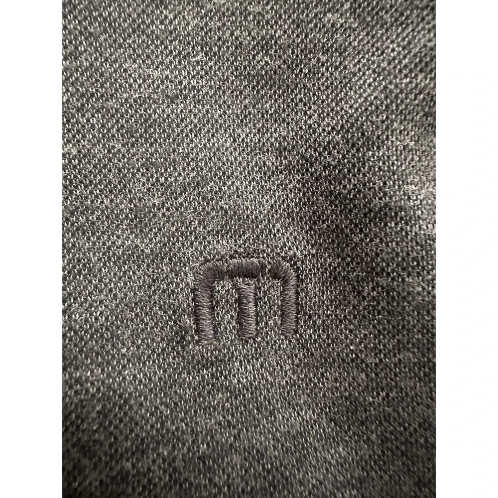 TravisMathew Polo Shirt Mens XL Gray Heather Golf 3-Button Embroidered‎ Logo